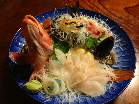 夕食は下田で安くて新鮮な魚料理
