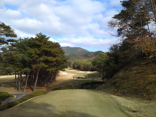 松林と水に囲まれた難コース