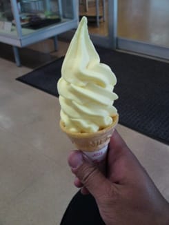 小みかんソフトとカンパチ定食