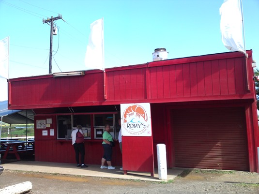 ランチはROMY’Sで新鮮な手長エビを