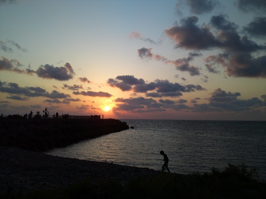 ノシャップ岬の夕日