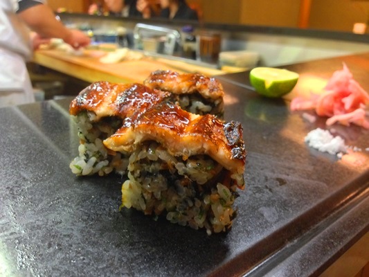 大葉が香る穴子の棒寿司