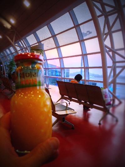 チェジュのミカンジュースで旅を締める