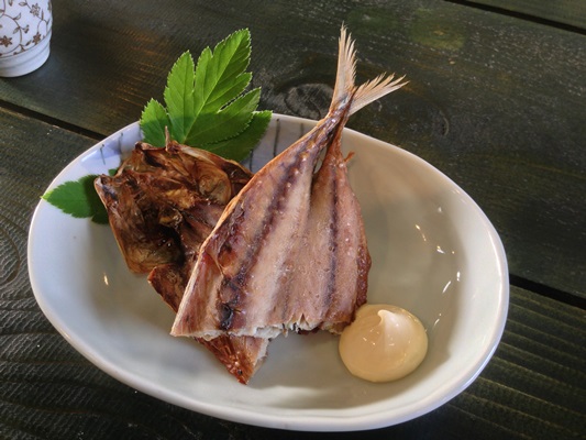ランチはかさごの干物と青むろ鯵のくさや