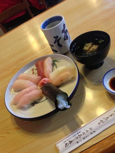 八丈島で獲れたネタを使ったお寿司