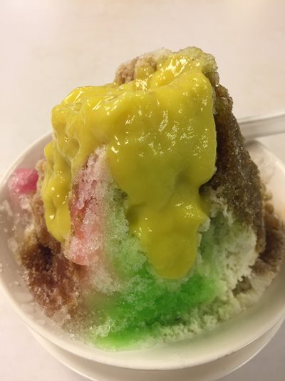 アイスカチャンwithドリアンをチャンギ空港の第一ターミナルの社員食堂で