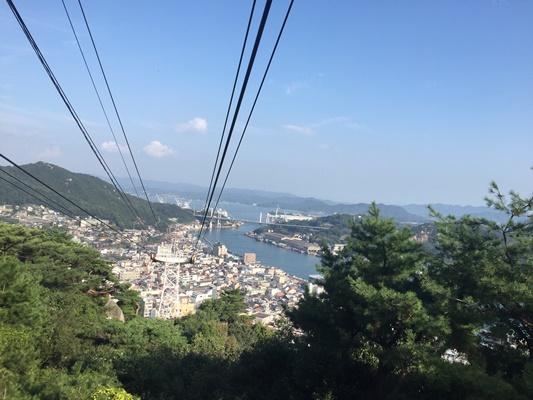 下りはロープウェイで