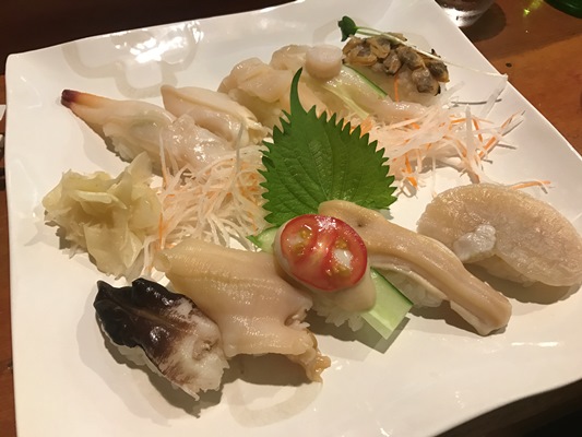 渥美半島の寿司屋で貝尽くし