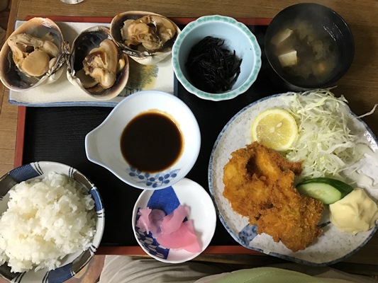 焼き大あさりと大あさりフライ