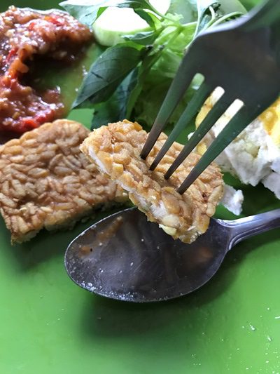大豆を発酵させたテンペと椰子砂糖を使った甘いソースのケチャップマニス