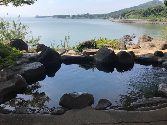 ゴルフの後は有明海を見ながら温泉に