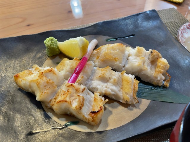 対馬の黄金あなごの白焼き