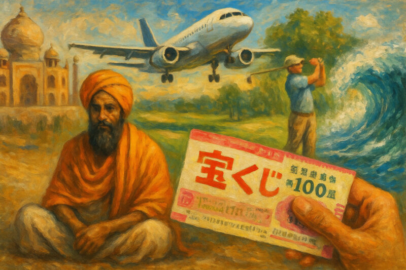 飛行機事故より低い確率の津波予言に備えて、インドに逃げてみることにした